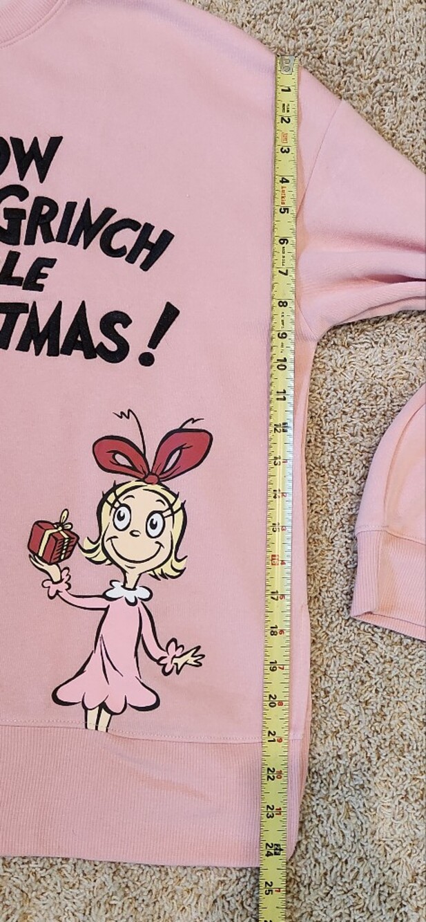 Kohl's Dr Seuss How The Grinch Stole Christmas Sweatshirt Pink Women's Sz L NWT - Picture 8 of 16
